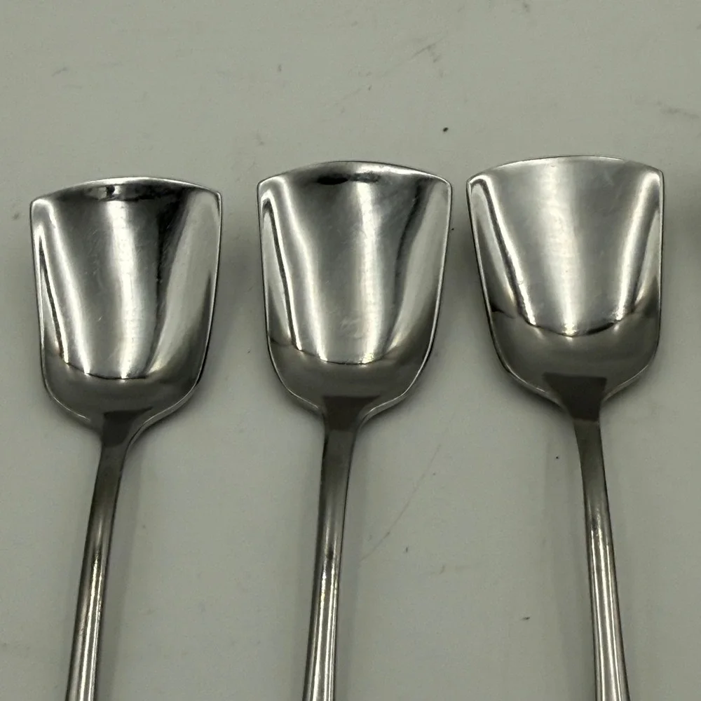 Silit Crominox SS Ice Cream Spoons Square Spade Bowl Set of 6 Vintage